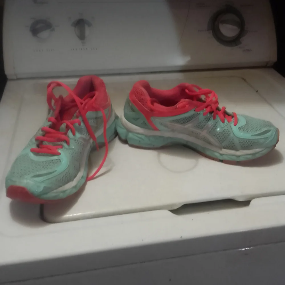 ASICS Women's‎ Athletic Shoes - Teal and Pink